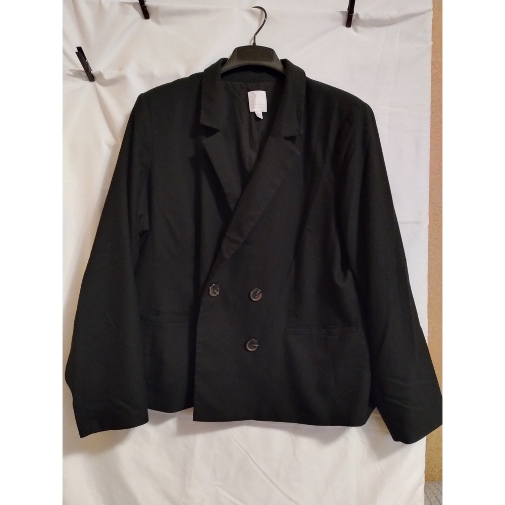 LC Lauren Conrad Womens Black Double Breasted Blazer Jacket Lined XXL